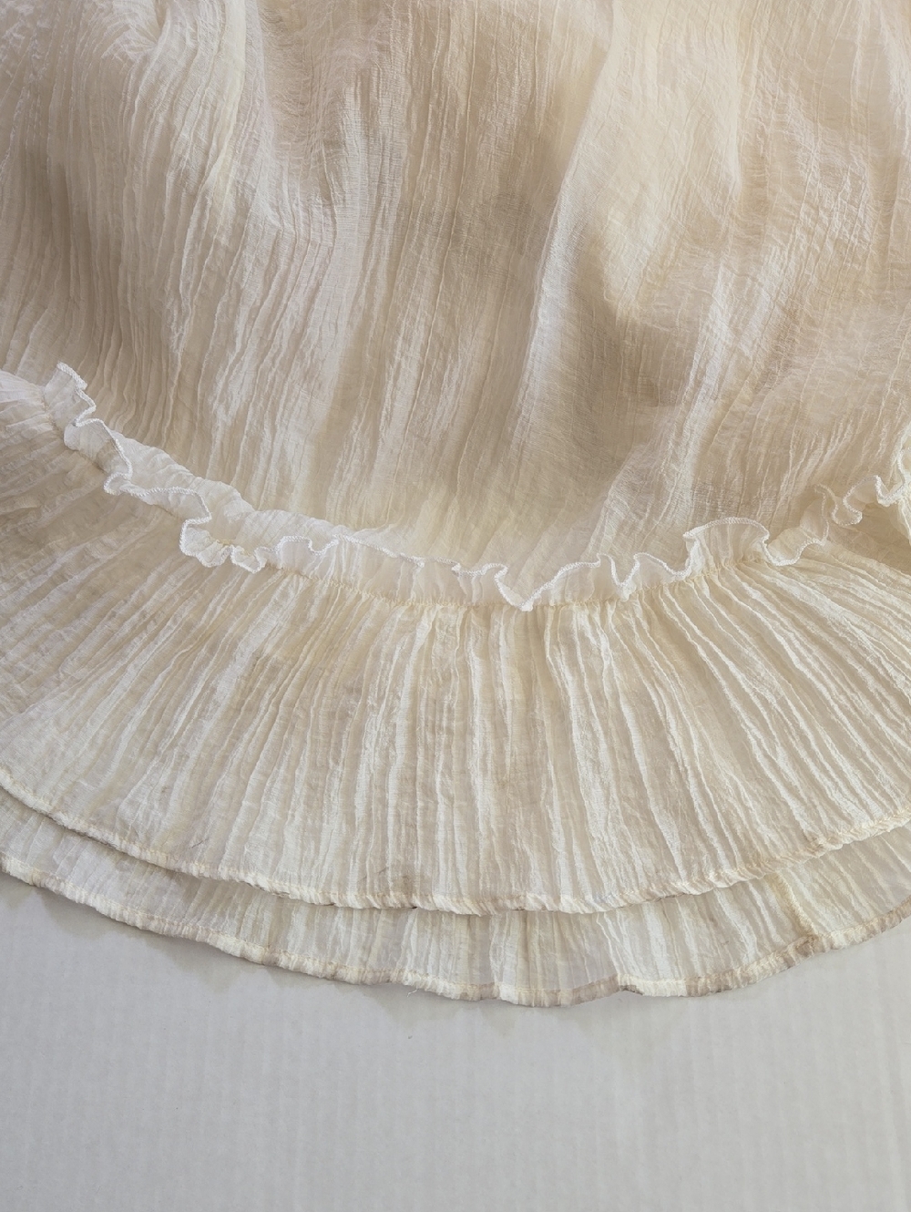 12th Tribe Dahlia Baby Yellow Cream Ruffled Maxi Skirt Elegant Boho Style, M - Picture 8 of 9